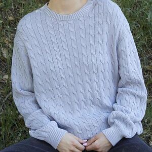 Brandy Melville John Galt Blue Cable Knit Sweater